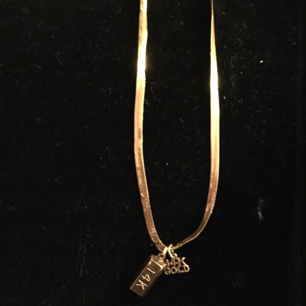 14k gold necklace with 14k pendants.